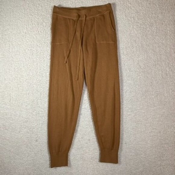 J. Crew Caramel Color Cashmere Cotton Blend Jogger Lounge Pants Sz XS Comfy Lux - Picture 2 of 12
